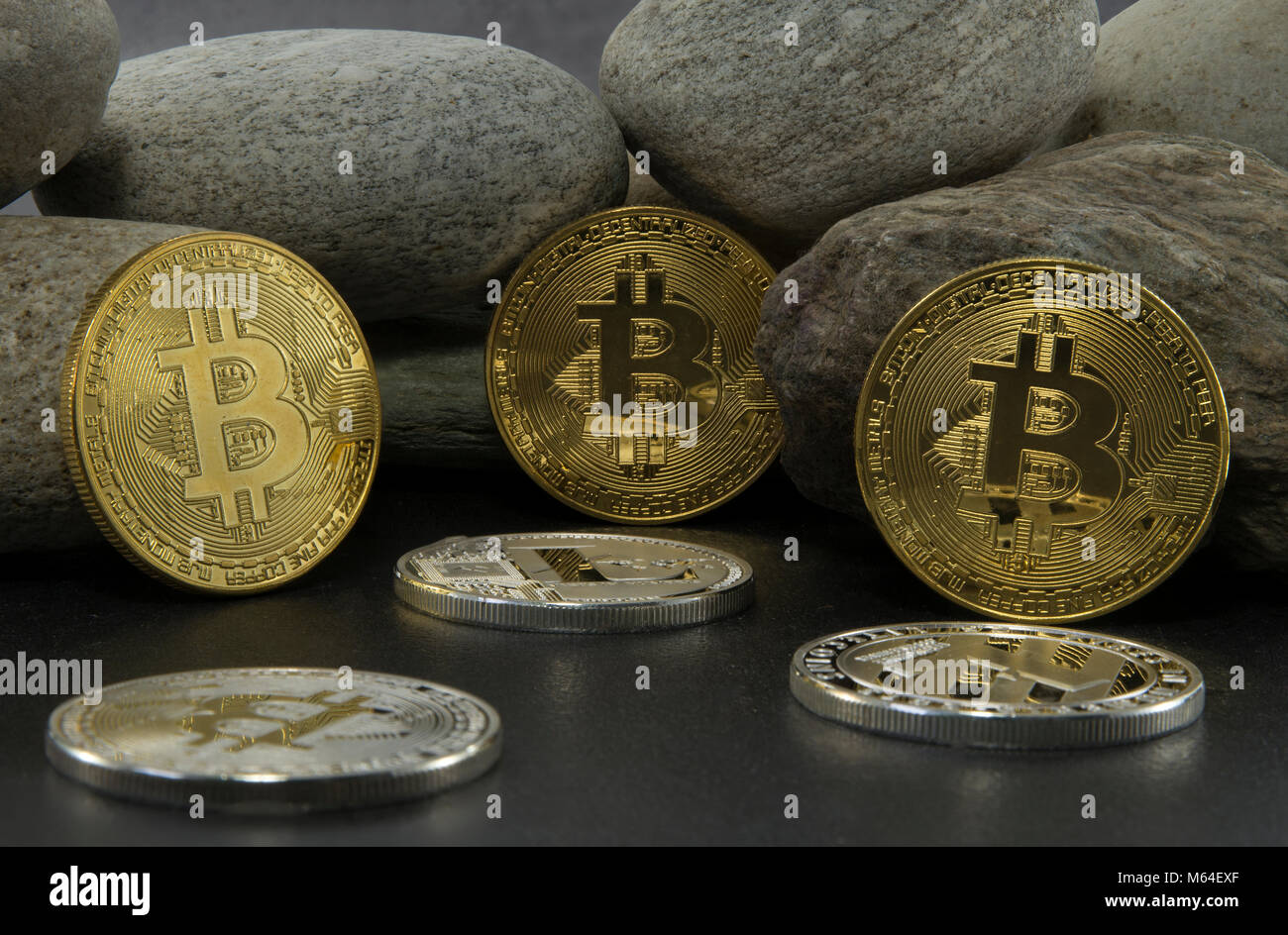 bitcoins solid as a rock Stock Photo