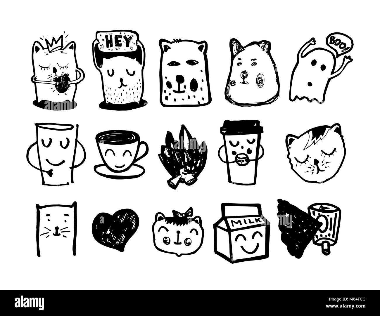 Printable sticker Black and White Stock Photos & Images - Alamy