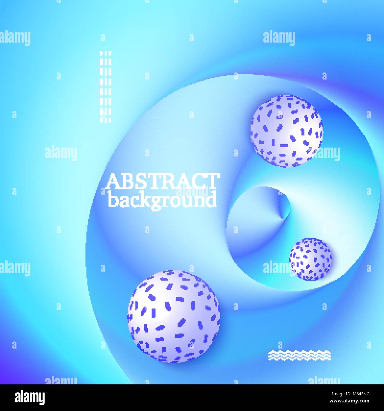 Vector illustration of 3d balls on blue background. Abstract design ...