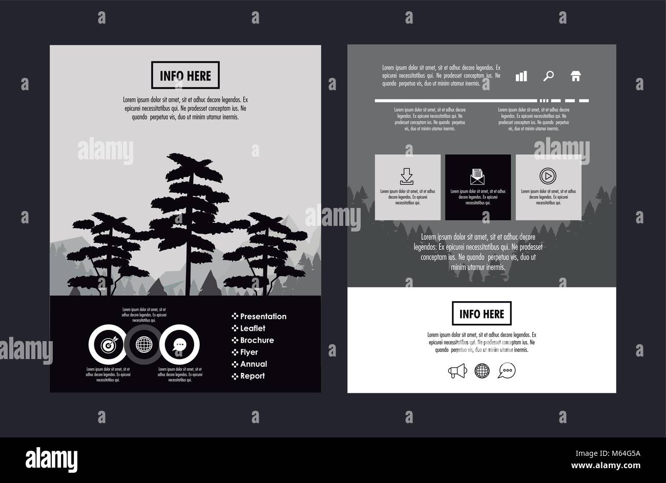Forest brochure infographic Stock Vector