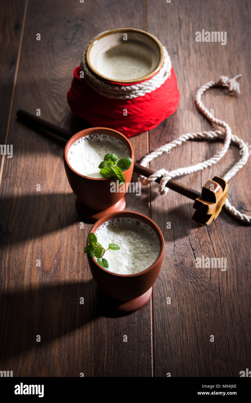 Lassie or lassi in terracotta glass - Lassi is an Authentic Indian cold ...