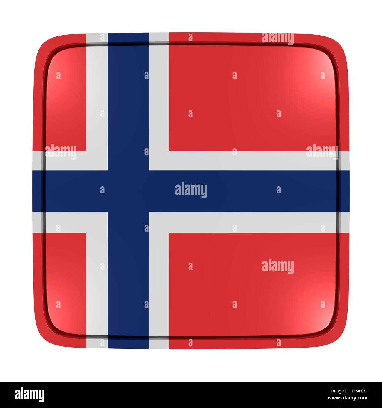3d rendering of a Norway flag icon. Isolated on white background Stock ...