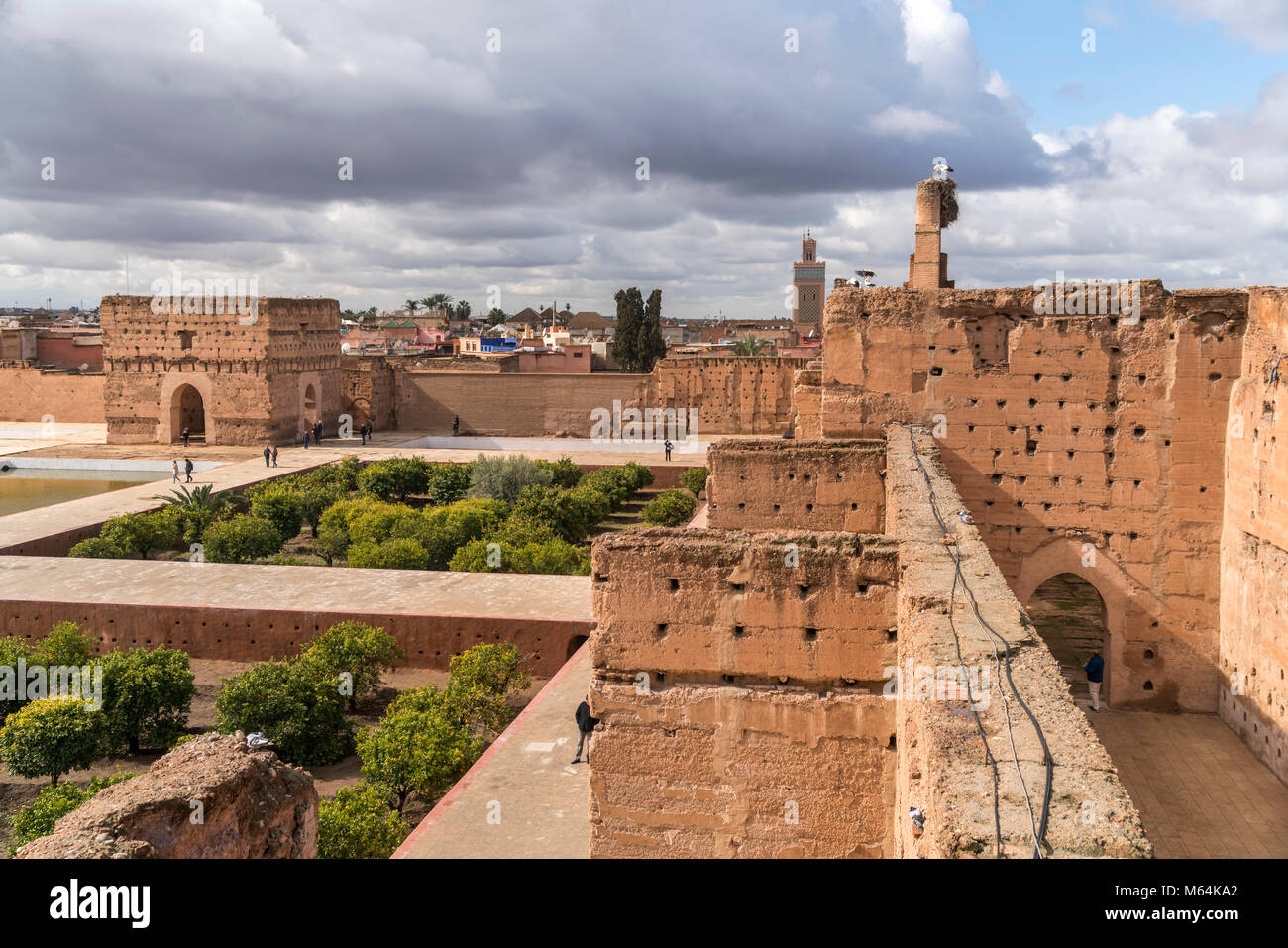 Ruinen des El Badi Palast, Marrakesch, Königreich Marokko, Afrika  | El Badi Palace ruins, Marrakesh, Kingdom of Morocco, Africa Stock Photo