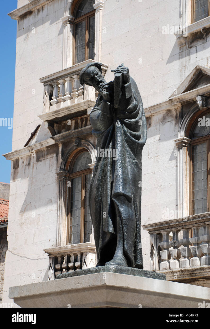 Statue of Marko Marulic, Fruit Square, Split, Croatia Stock Photo