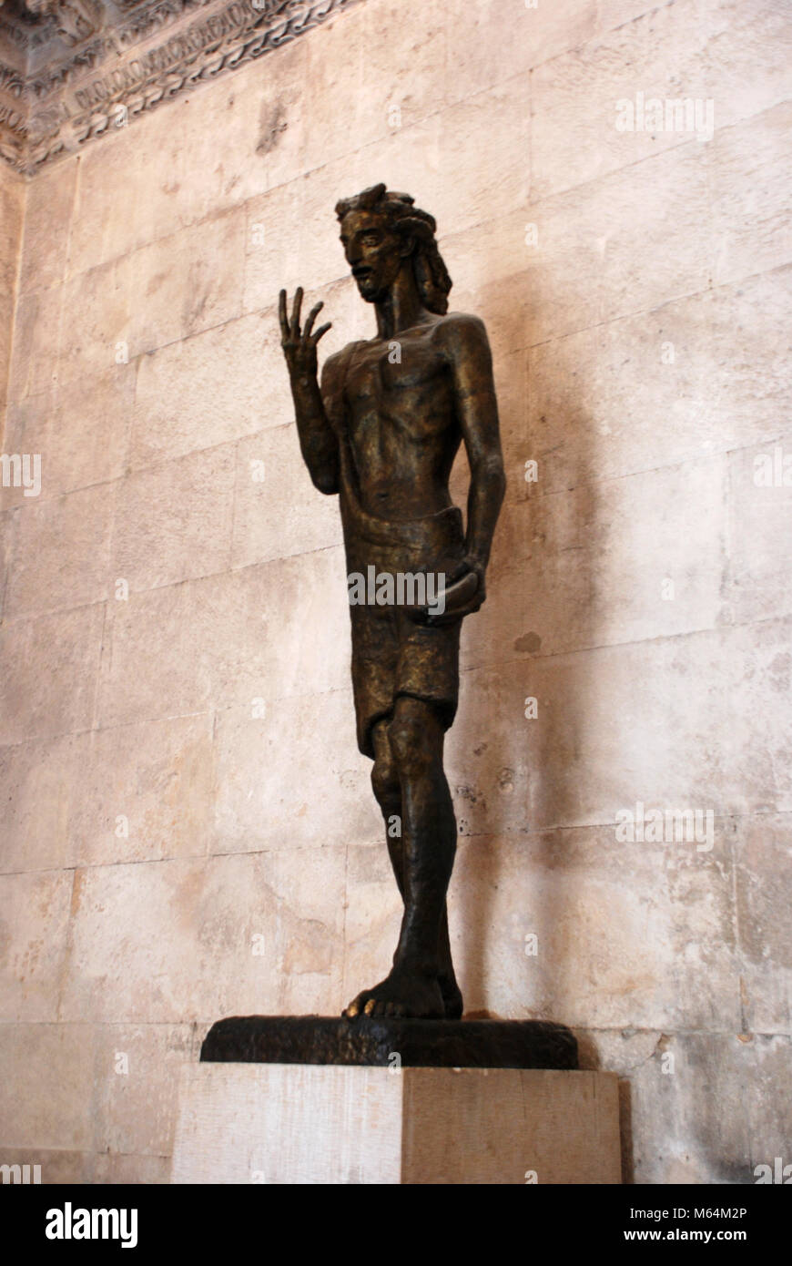 Statue of St John the Baptist, Temple of Jupiter, Split, Croatia Stock Photo