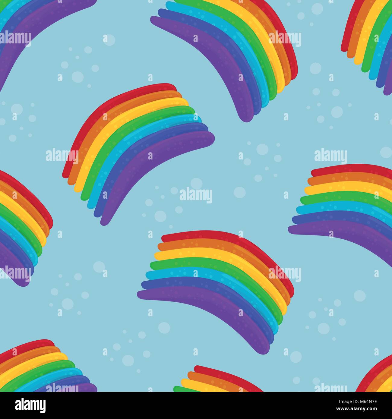 Vector illustration. Rainbows pattern on blue sky for seamless ...