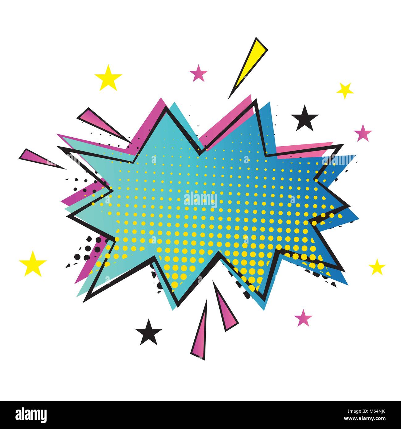 Dialogue Bubble in Pop Art Comics Style with Halftone Texture. Vector Illustration. Stock Vector