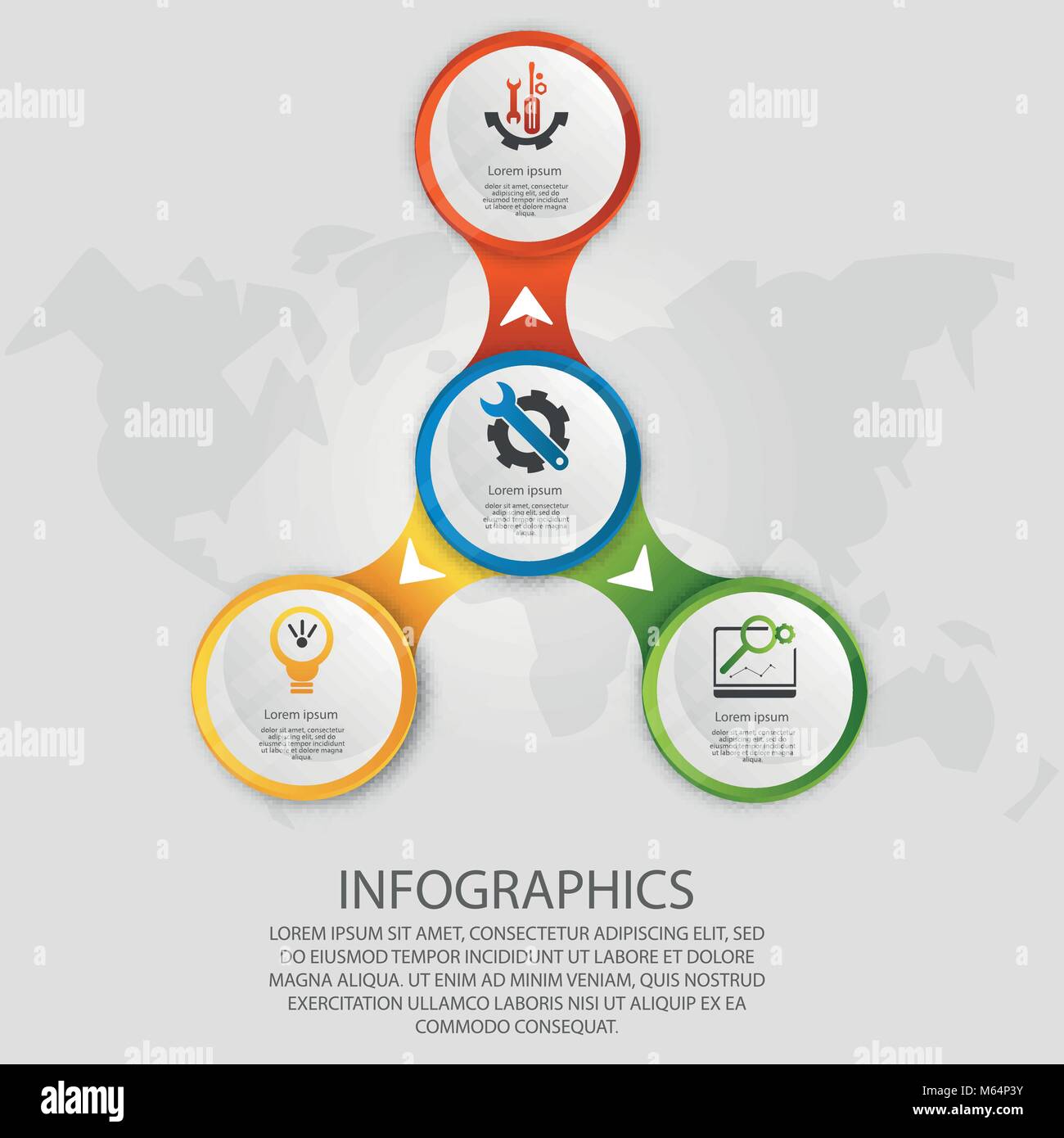 Modern vector illustration 3d. Template circle infographics with four ...