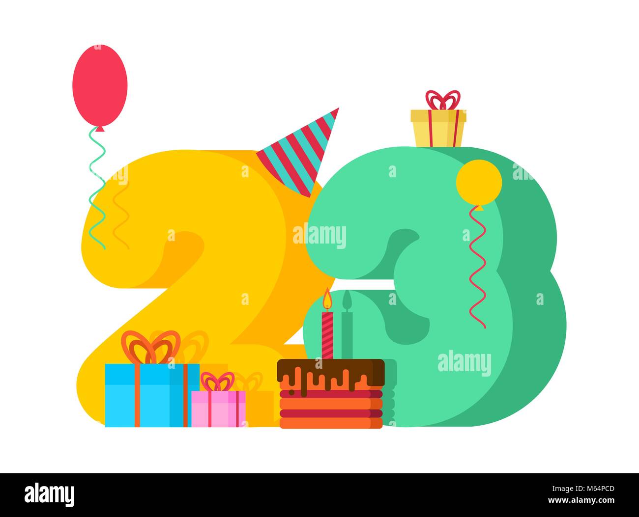 happy birthday numbers 23 23