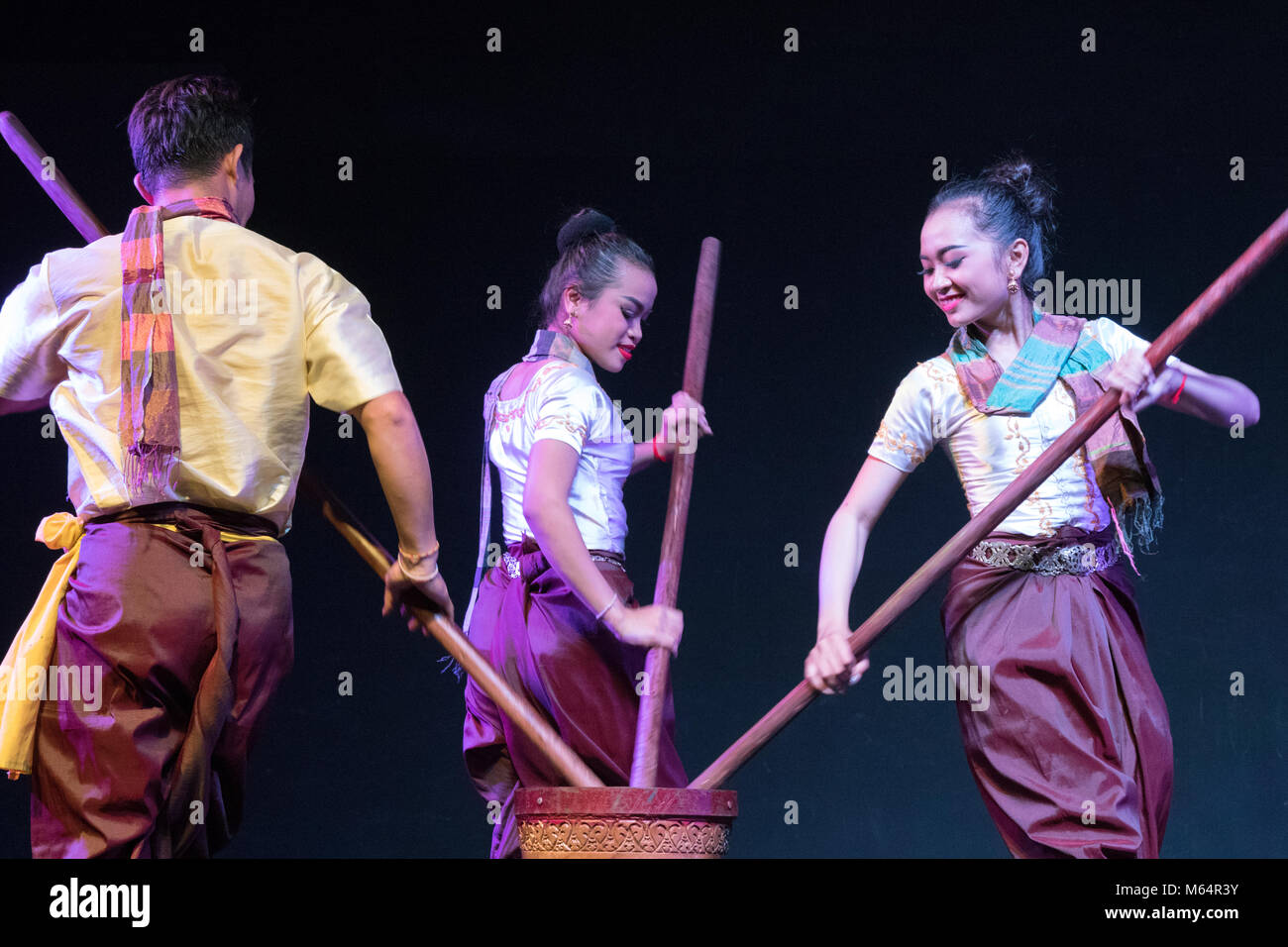 Cambodia dancing - traditional folk dancing, Phnom Penh, Cambodia, Asia Stock Photo