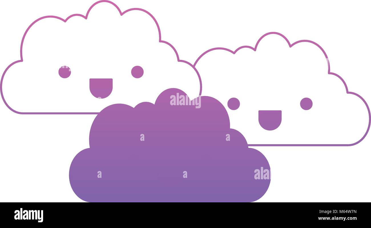 cute clouds kawaii characters Stock Vector Image & Art - Alamy