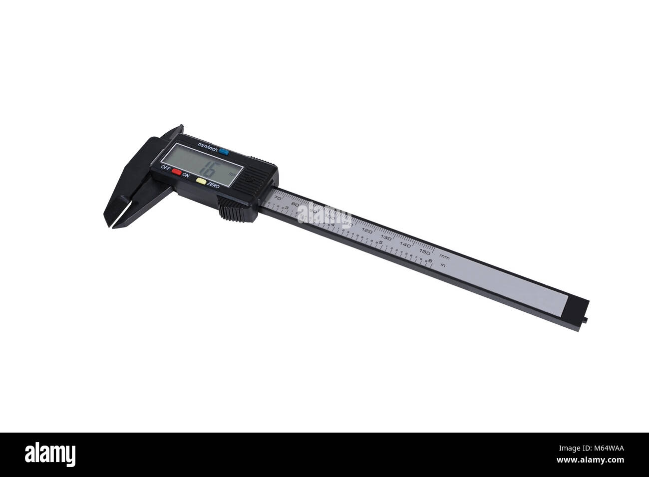 Electronic digital caliper. Isolated on white background Stock Photo