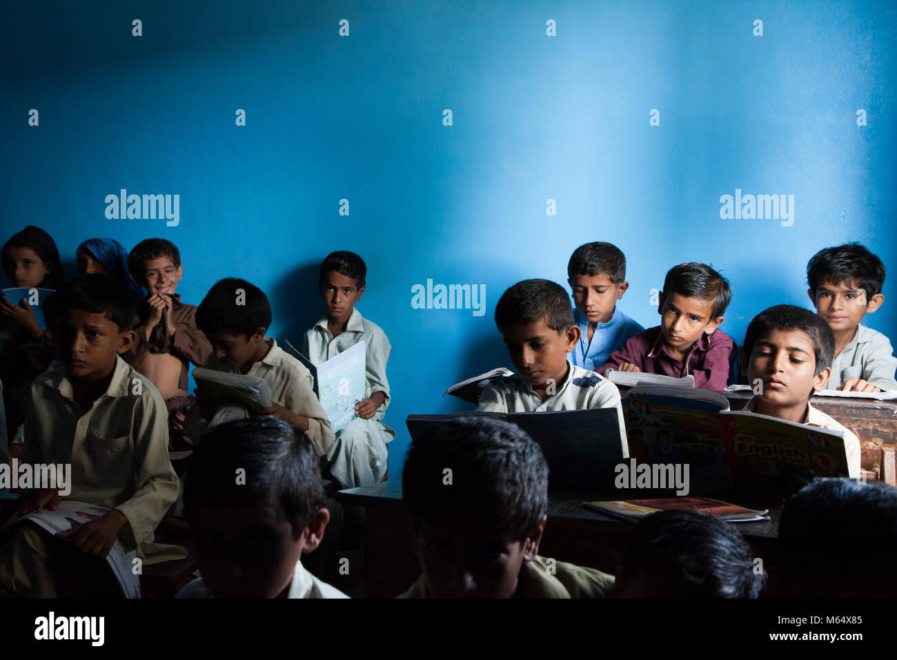 Education in Pakistani Government Schools Stock Photo