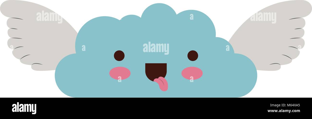 cute cloud with wings kawaii character Stock Vector Image & Art - Alamy