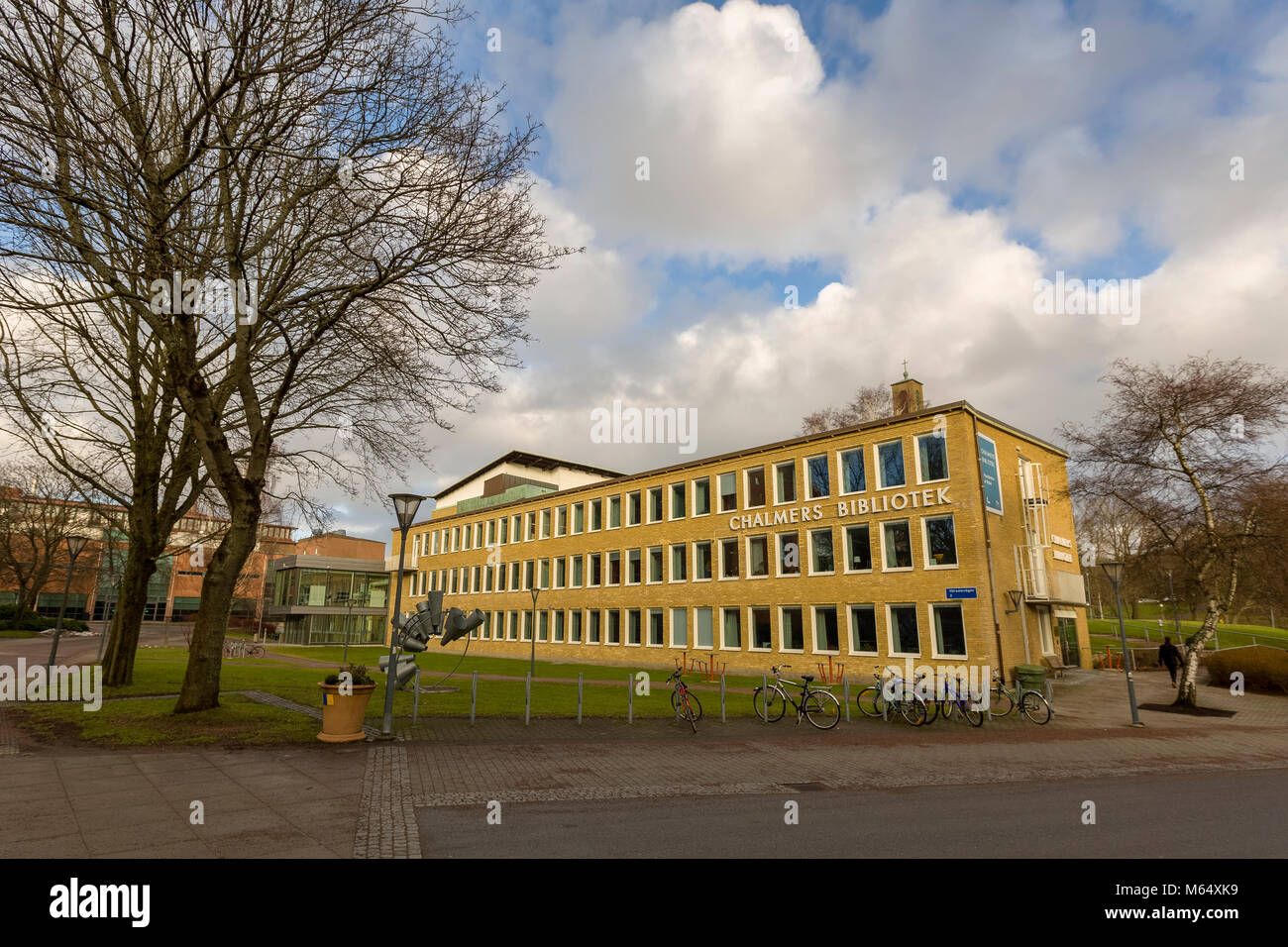GOTHENBURG, SWEDEN - JANUARY 27 2018: Exterior view of Chalmers University of Technology library in Gothenburg, Sweden  Model Release: No.  Property Release: No. Stock Photo