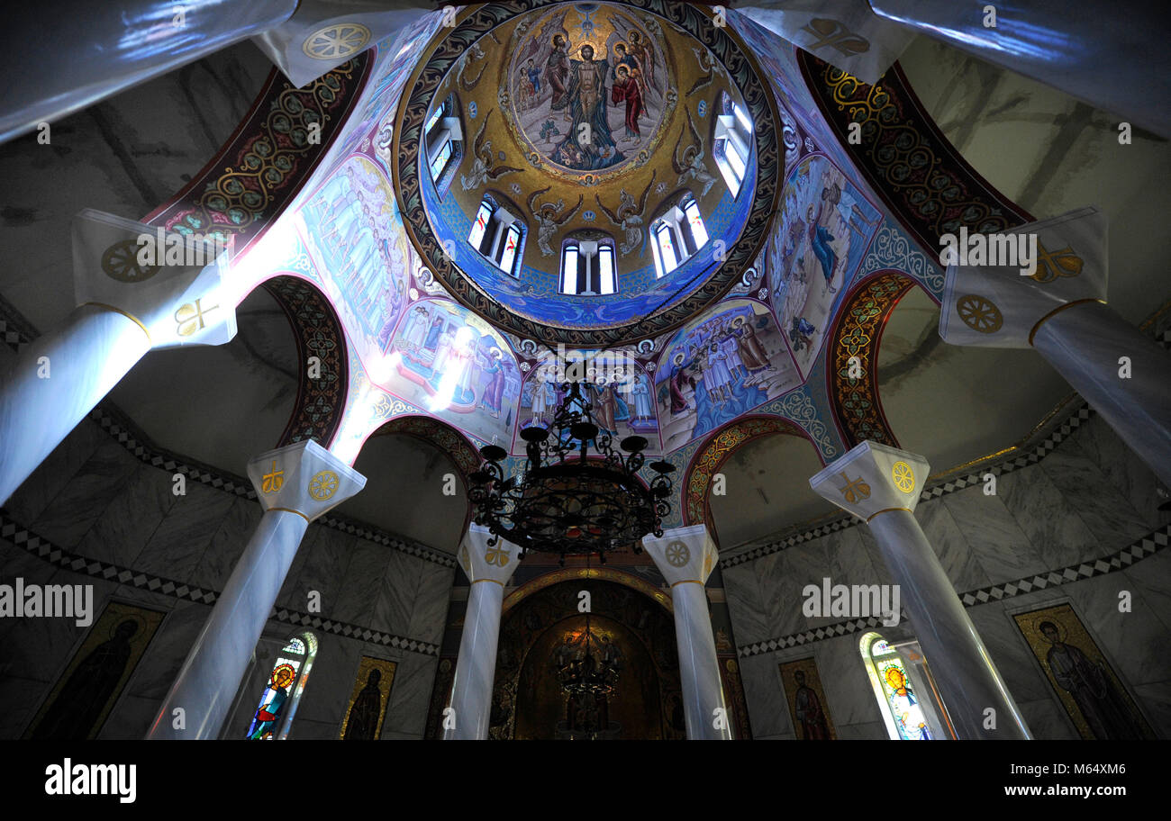 Interior of greek orthodox church Byzantine style Stock Photo - Alamy