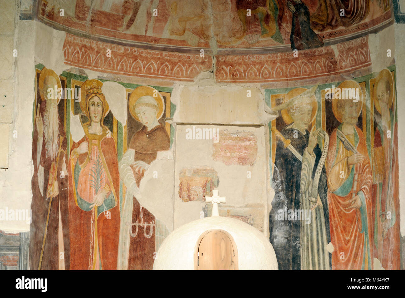 Italy, Basilicata, Matera, church of San Pietro Caveoso, medieval painting Stock Photo