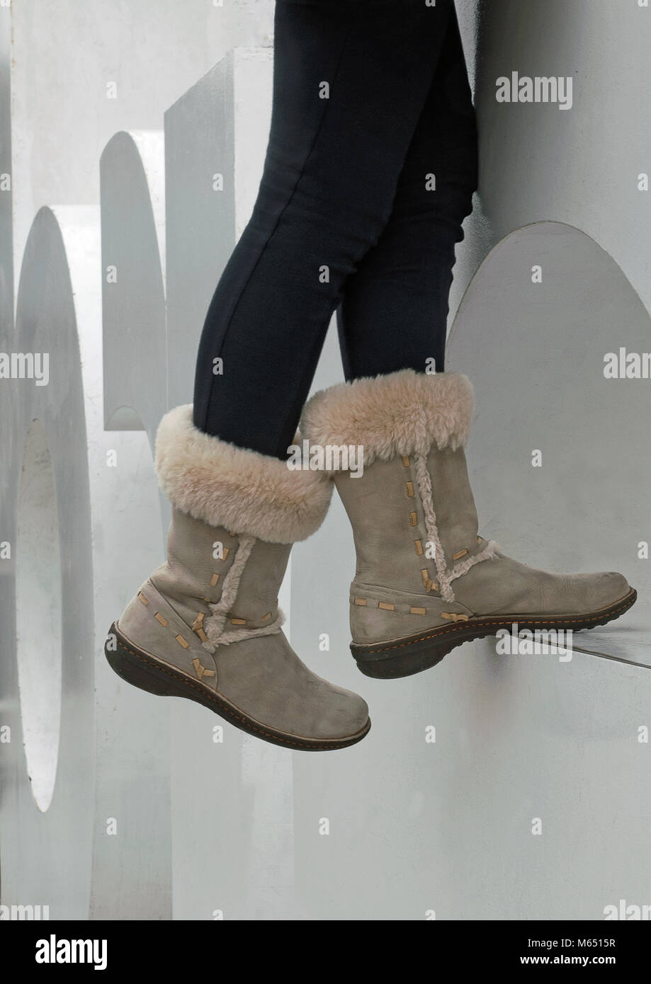 uggs lady boots standing on the i am Amsterdam letters Netherlands Stock  Photo - Alamy
