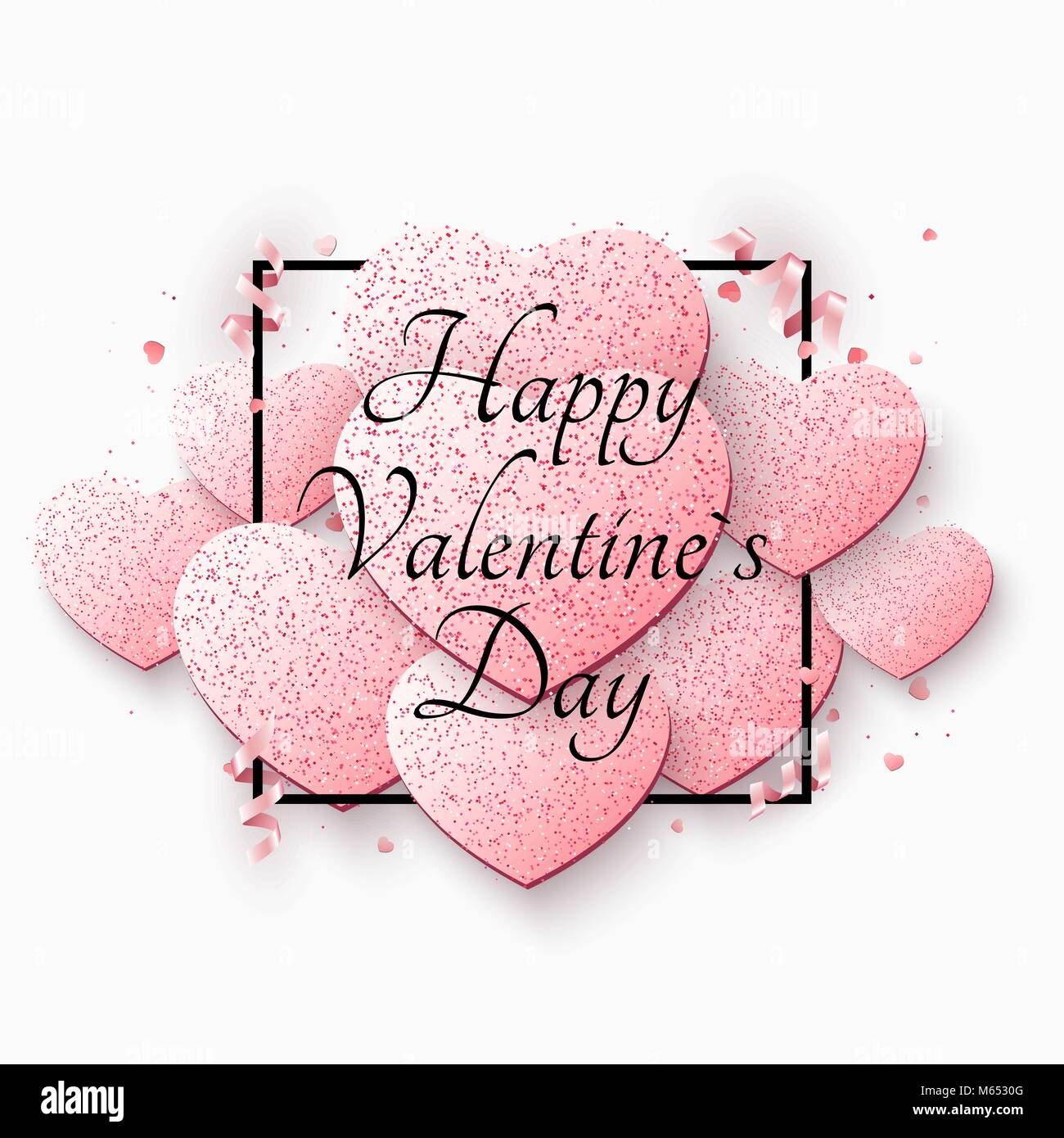 Romantic Luxury Greeting Card For Valentines Day Big Light Pink