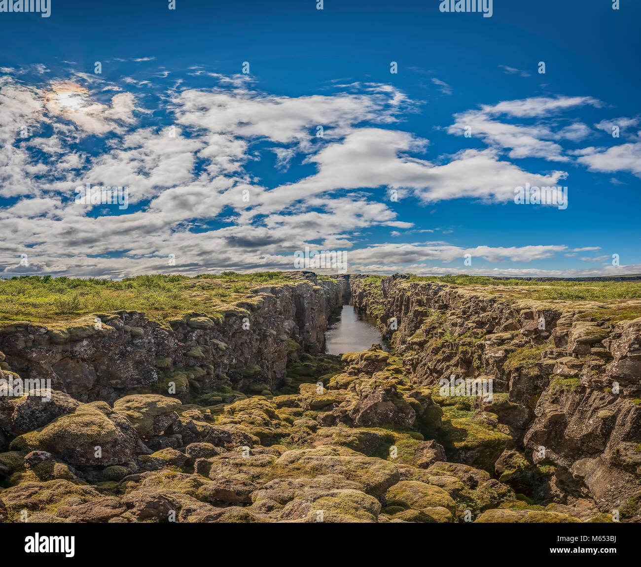 Almannagja fissure. Thingvellir National Park, a Unesco World Heritage Site, Iceland. Stock Photo