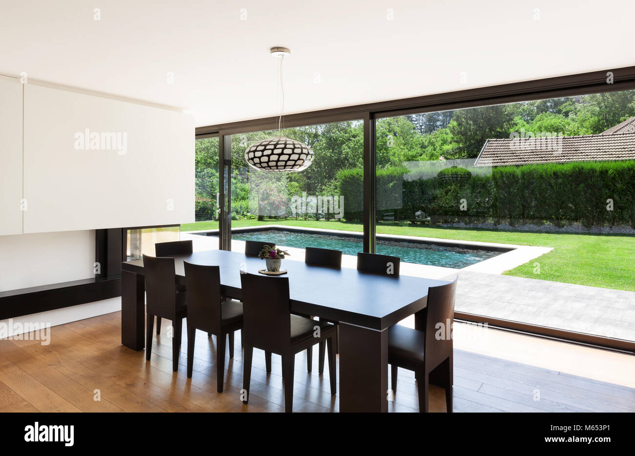 Modern villa, interior, beautiful dining room Stock Photo - Alamy
