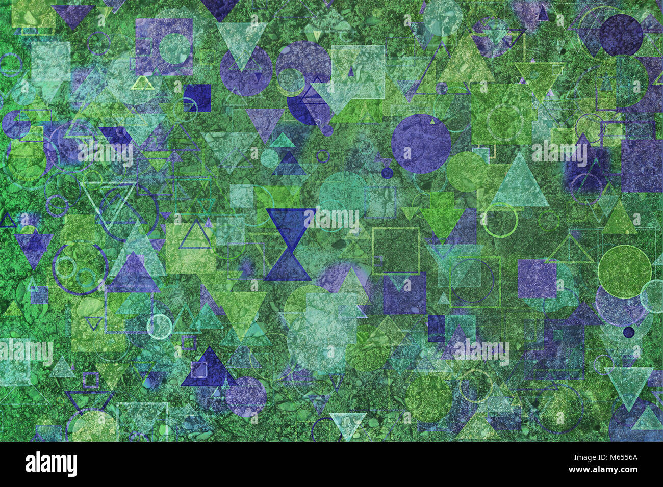 Random circle, square, rectangle & triangle shape, digital generative ...