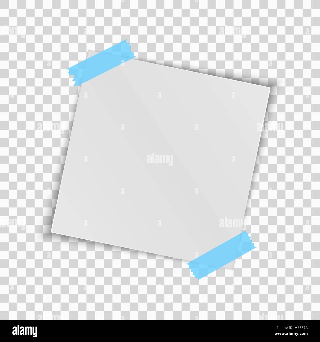 Realistic Vector Illustration of Blank Sheet of Square Paper Fro