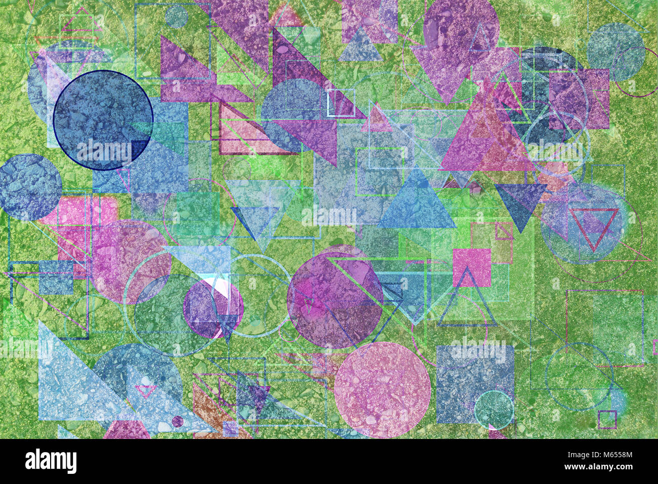 Random circle, square, rectangle & triangle shape, digital generative ...