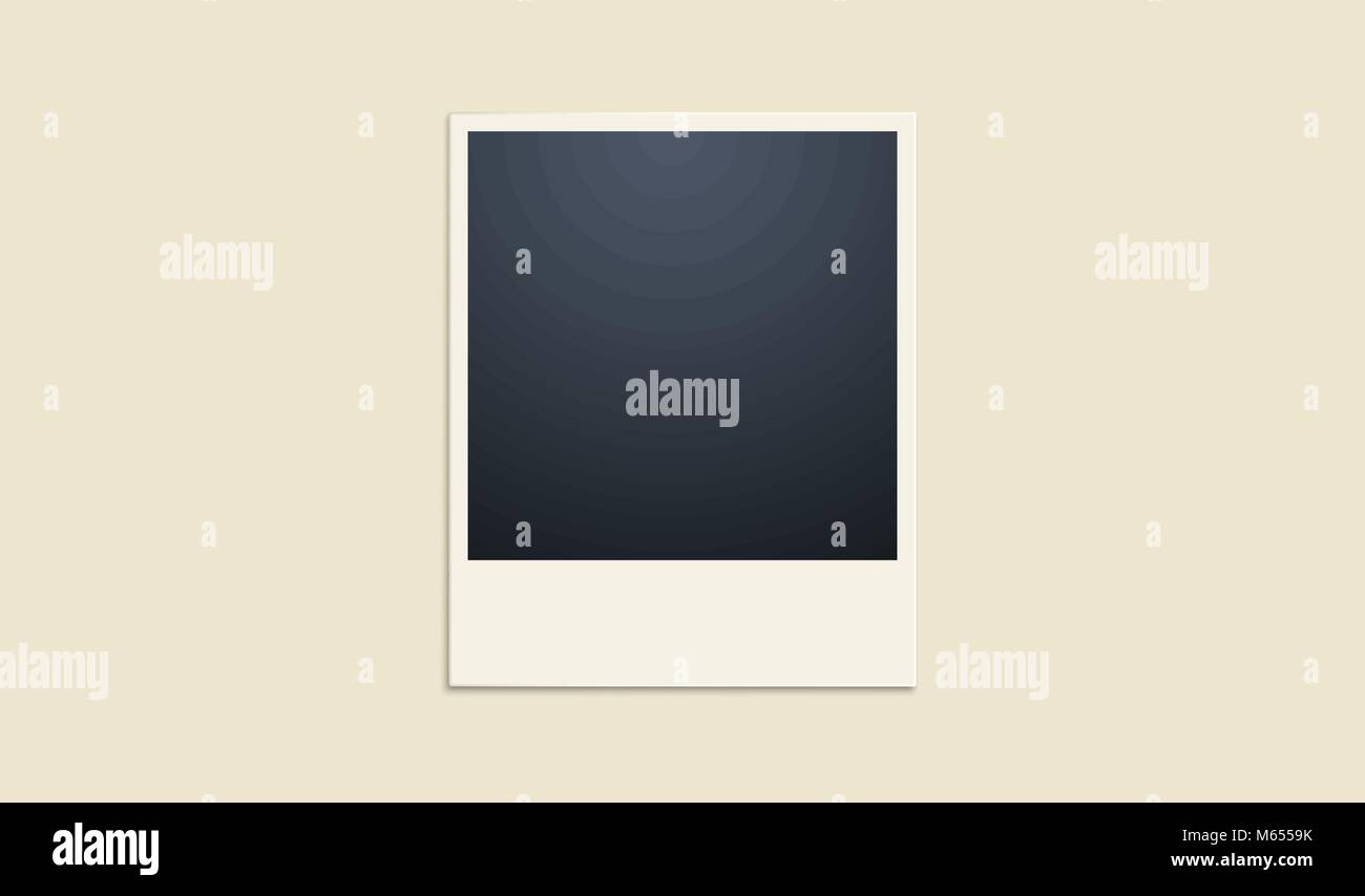 Empty photo frame on a pale yellow background. Vector illustration ...