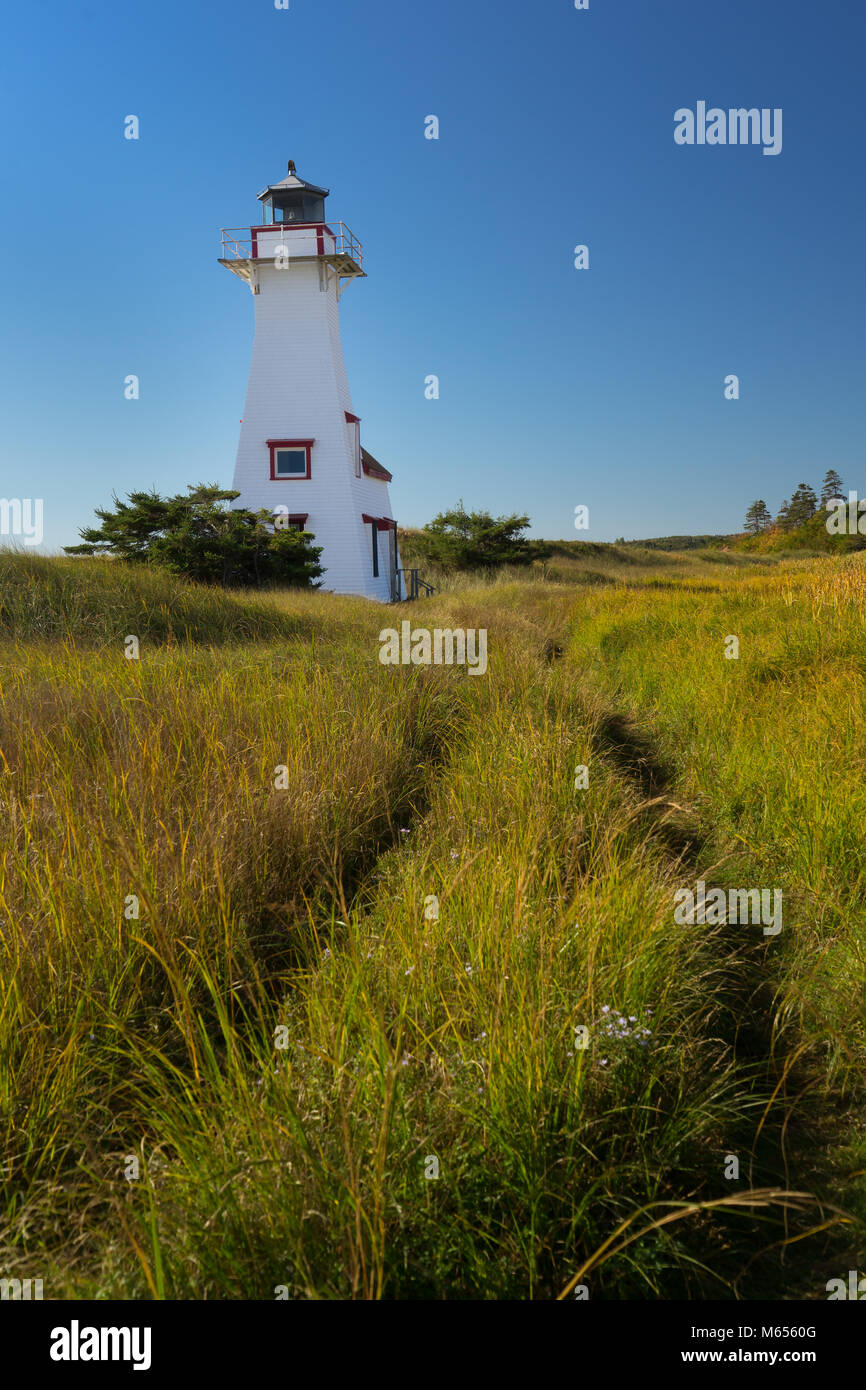 New London Range Rear Light or lighthouse located in French River, Prince Edward Island, Canada. Stock Photo