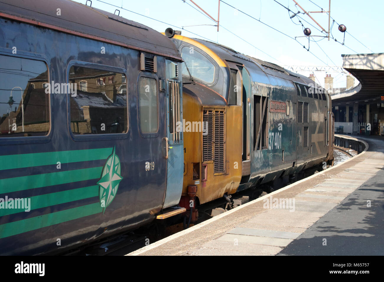 Class 37 dieselelectric number 37 401 named Mary Queen of