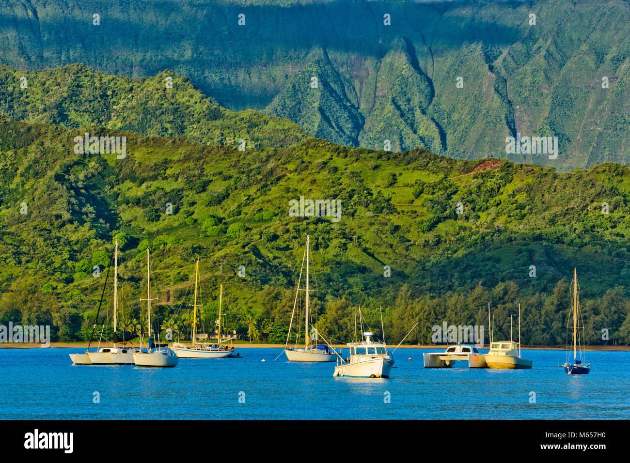 Hanalei Bay on Kauai, Hawaii Stock Photo Alamy