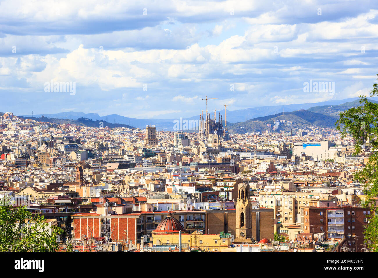 Aerial view of Cathedral de Barcelona, Sagrada Familia Stock Photo - Alamy