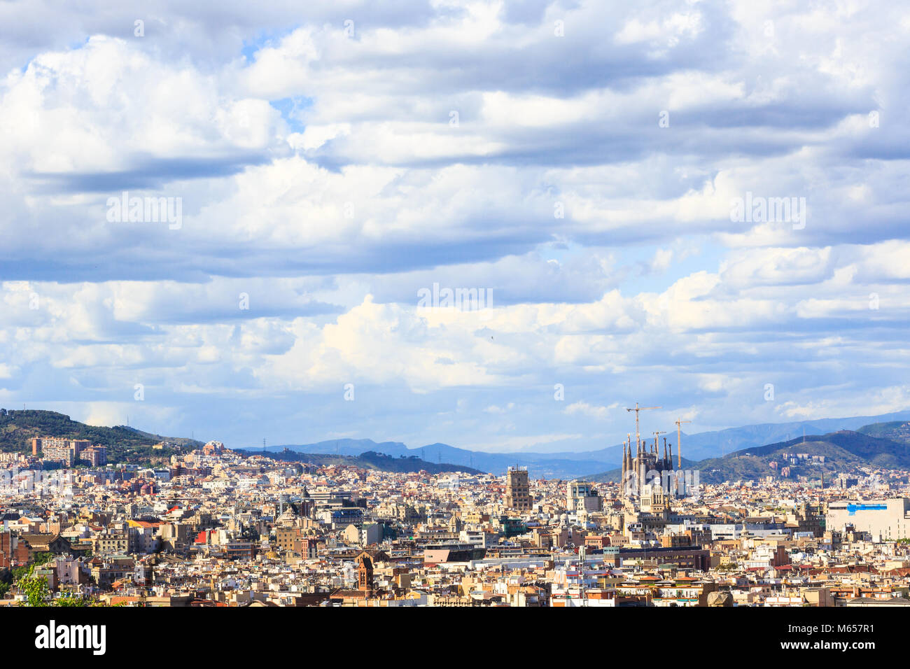 Aerial view of Cathedral de Barcelona, Sagrada Familia Stock Photo - Alamy