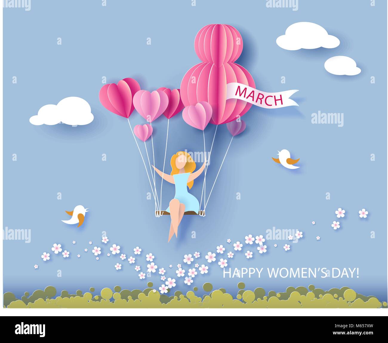 Card for 8 March womens day. Stock Vector