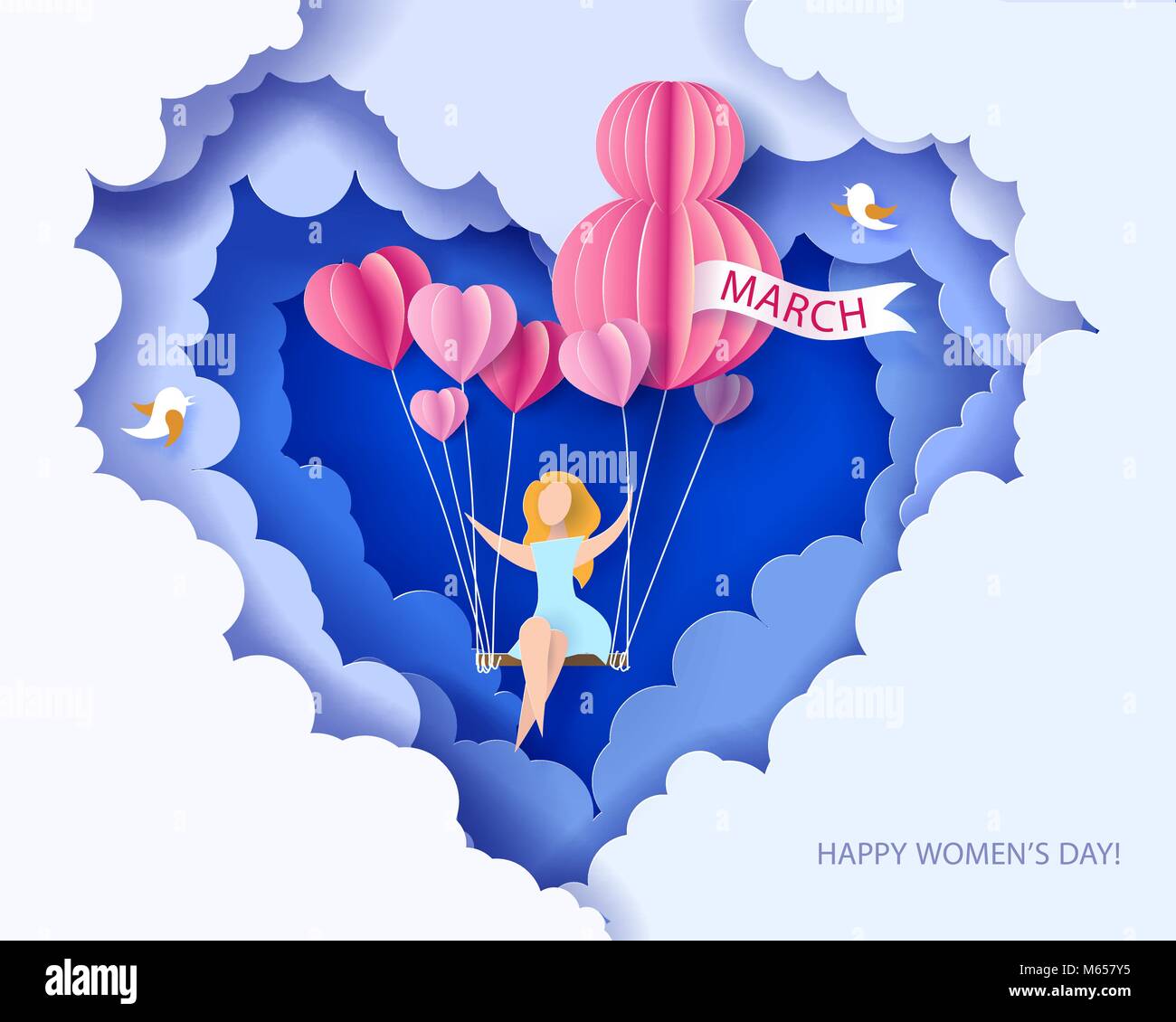 Card for 8 March womens day. Stock Vector