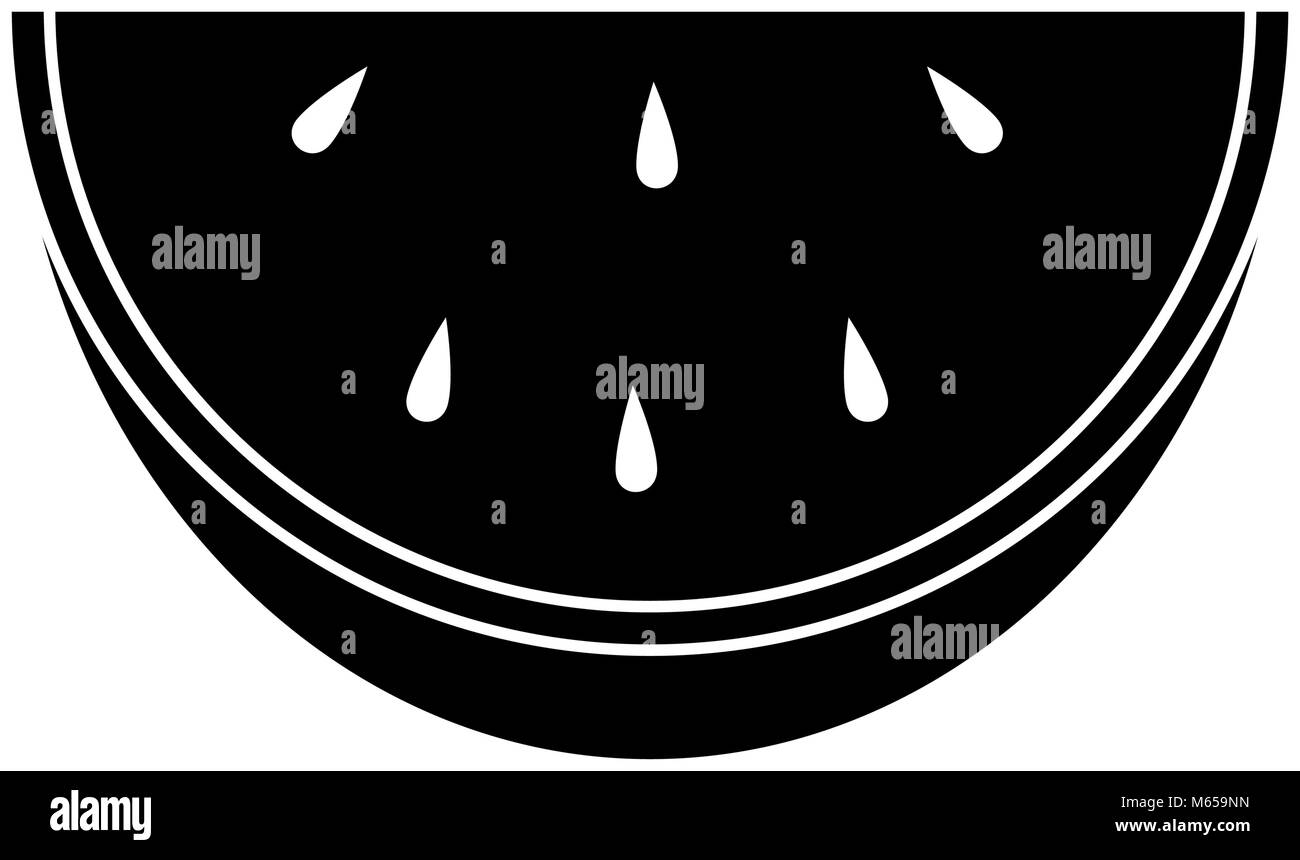 Piece of watermelon vector vectors Black and White Stock Photos ...