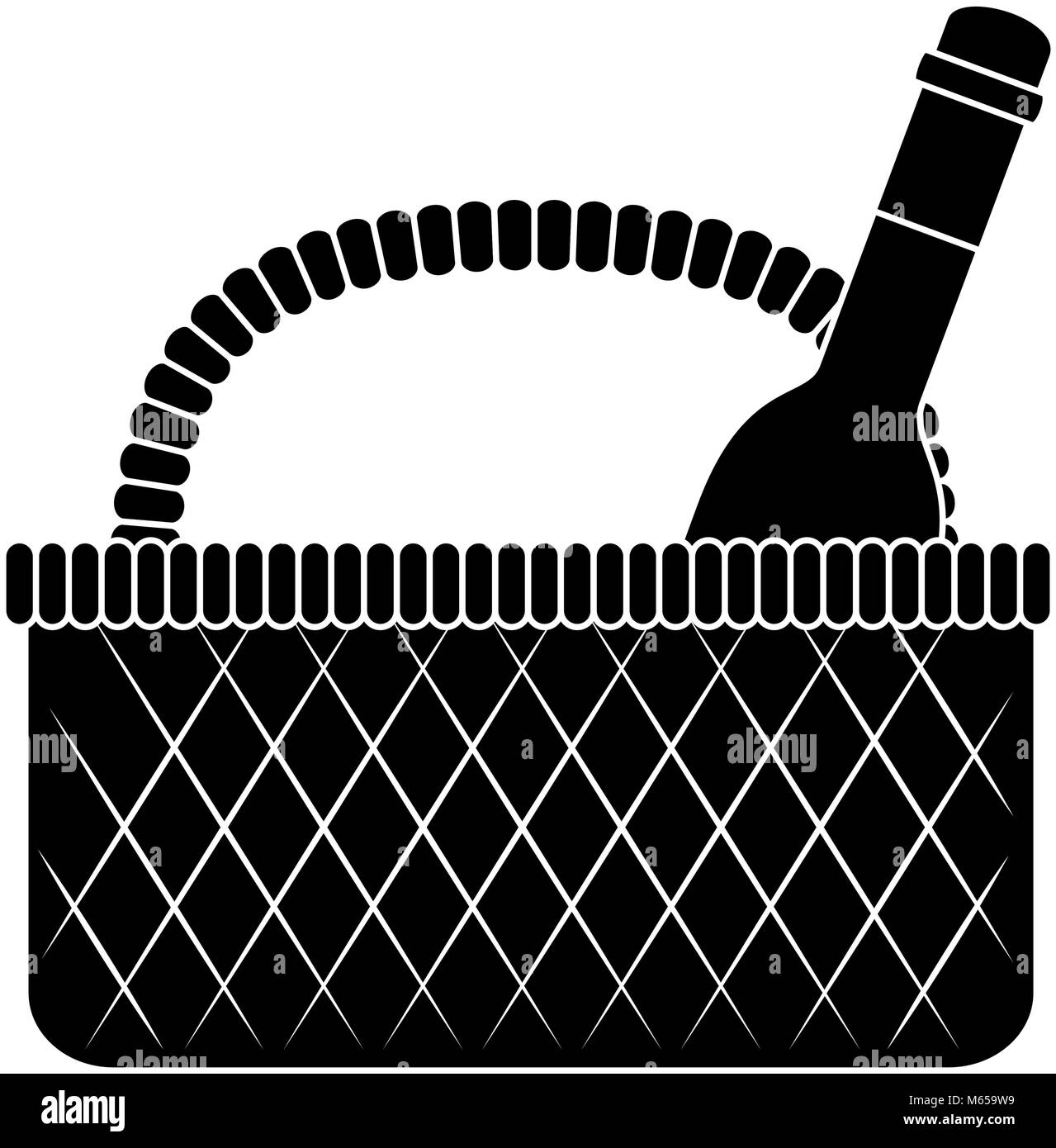 Picnic basket wine Black and White Stock Photos & Images - Alamy