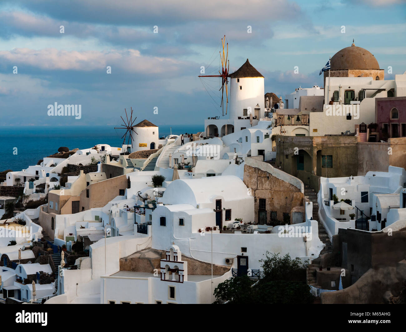 Windmills of Oia, Santorini, Greek Islands Stock Photo - Alamy