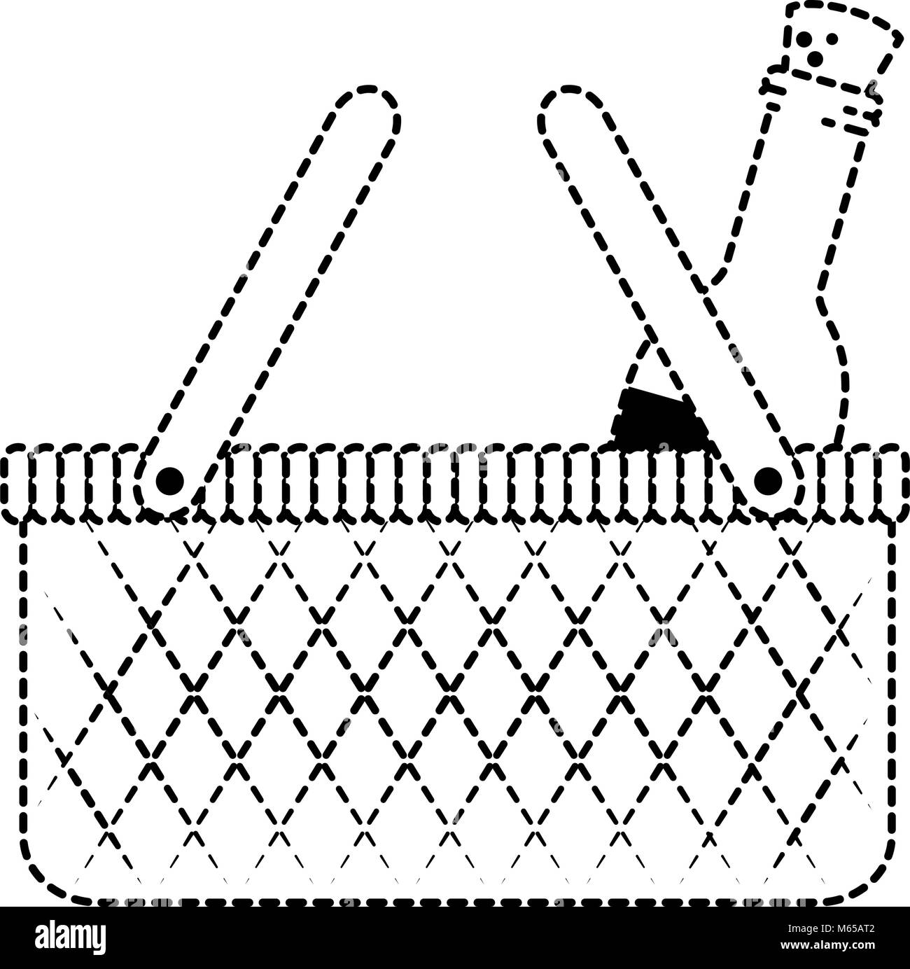 picnic basket with wine bottle vector illustration design Stock Vector ...