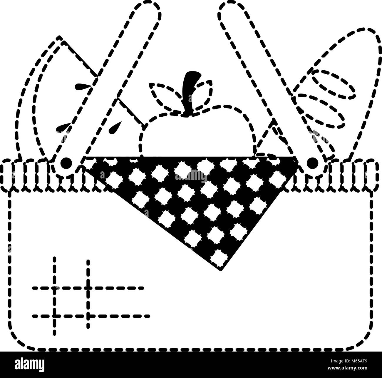 picnic basket with bread and fruits vector illustration design Stock ...