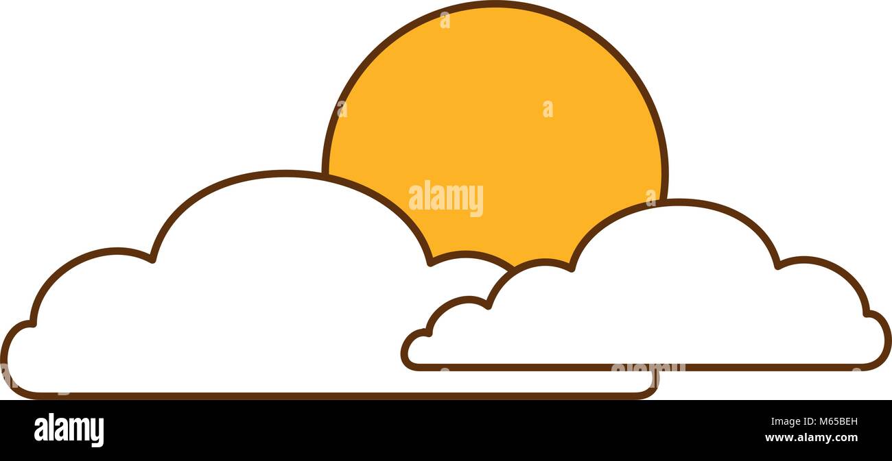 cloud sky with sun vector illustration design Stock Vector Image & Art ...