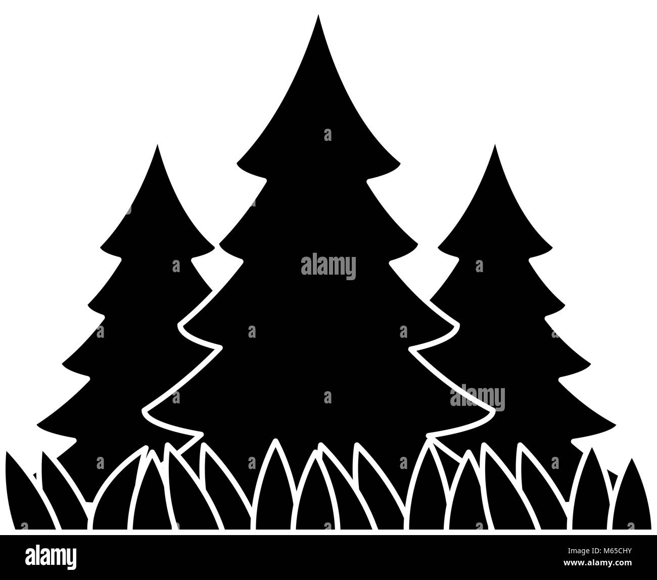 pine forest scene icon vector illustration design Stock Vector Image ...
