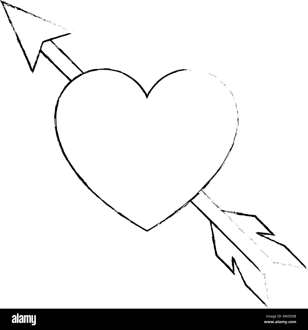 heart love with arrow vector illustration design Stock Vector Image ...