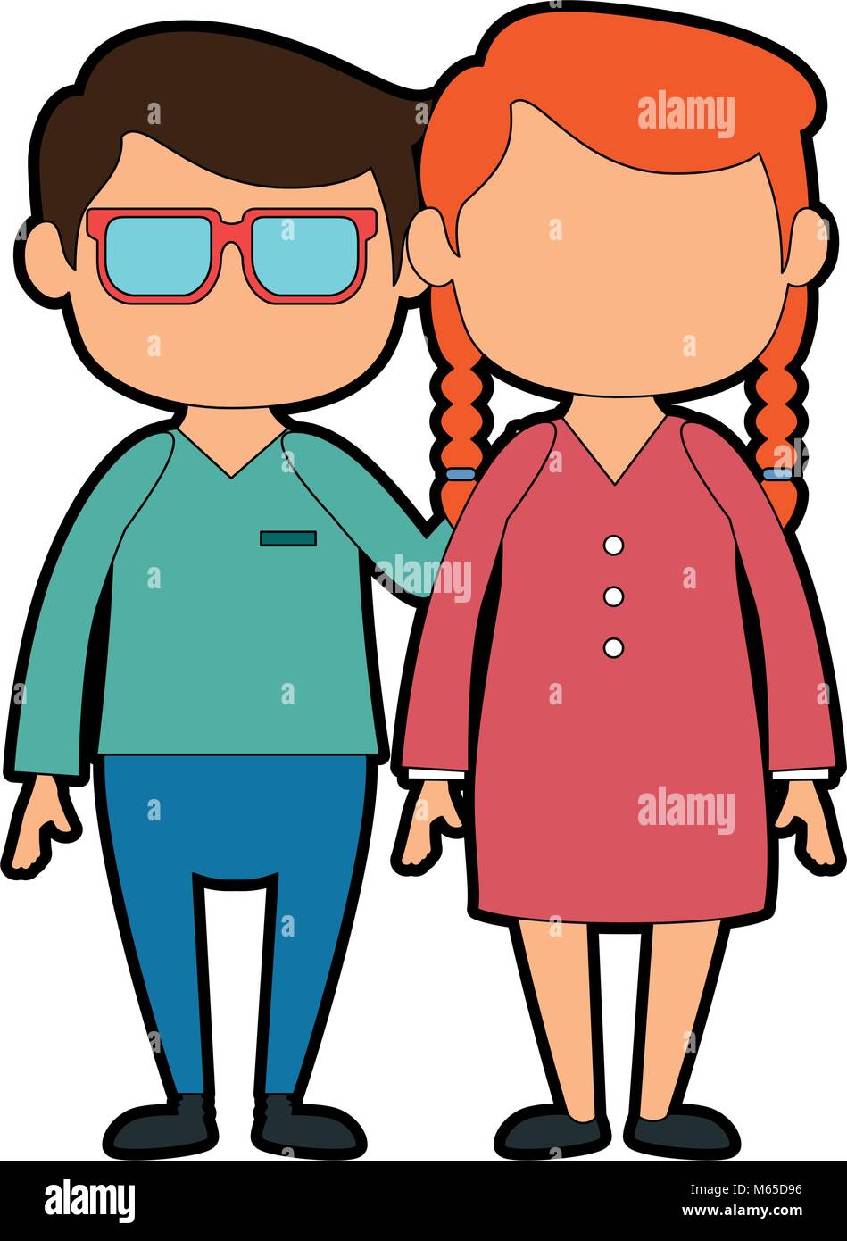 couple of parents avatars characters vector illustration design Stock ...