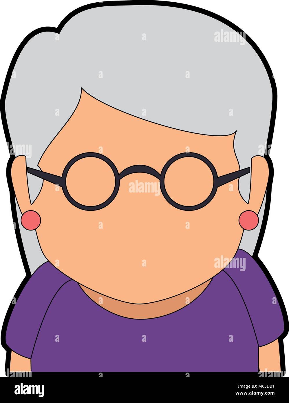cute grandmother avatar character vector illustration design Stock ...