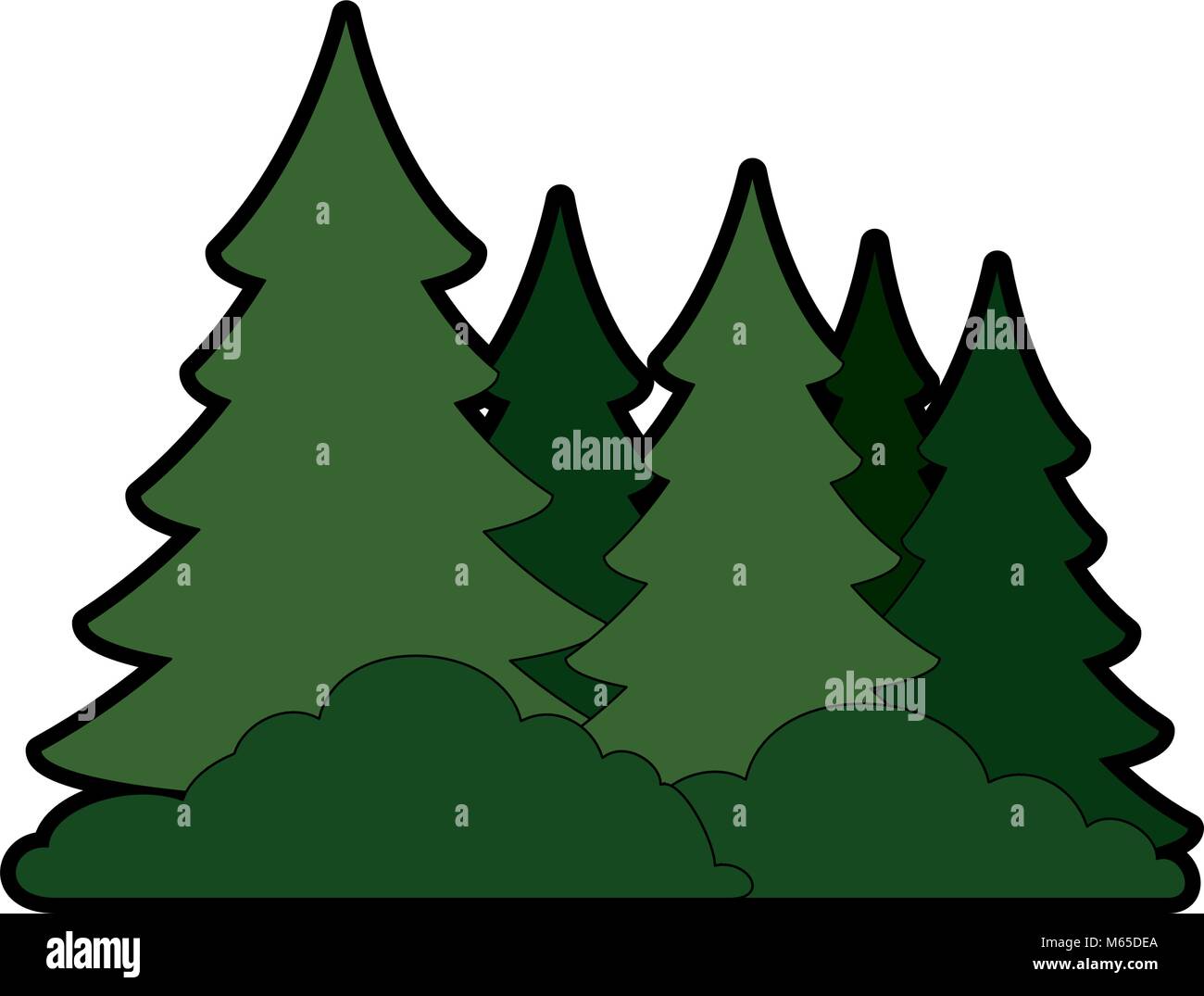 pine forest scene icon vector illustration design Stock Vector Image ...