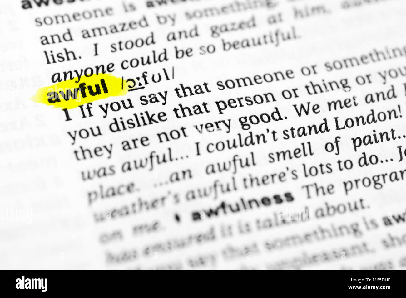 highlighted-english-word-awful-and-its-definition-in-the-dictionary-stock-photo-alamy