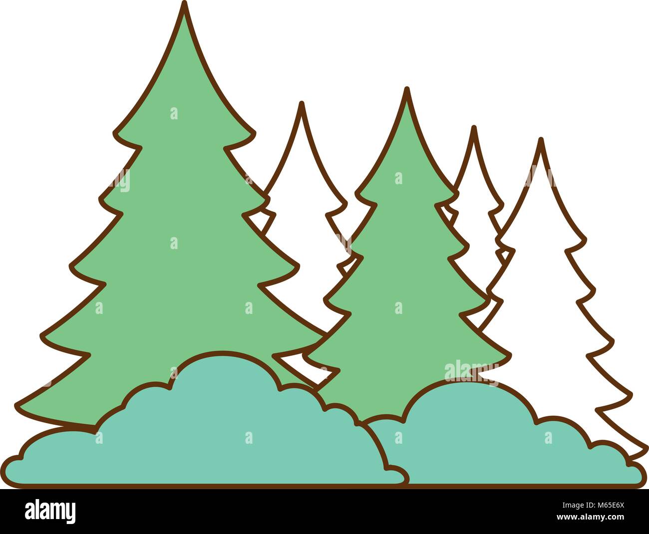 pine forest scene icon vector illustration design Stock Vector Image ...