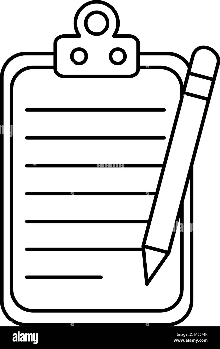 paper clipboard with pencil vector illustration design Stock Vector ...